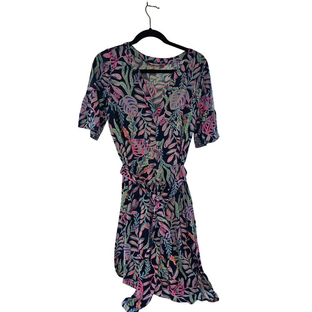 Lilly Pulitzer Kierna Short Dress Oyster Bay Navy You’ve Been Spotted Size Large